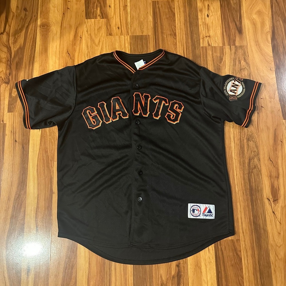 Majestic San Francisco Giants Aubrey Huff 17 Baseball Jersey Mens XL Black MLB